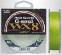 Плетенка РЕ YGK Yoz-ami Real Sports G-soul WX8 150 м разм. 0.8 нагр. 6 кг ярко-зеленая 4988494333216